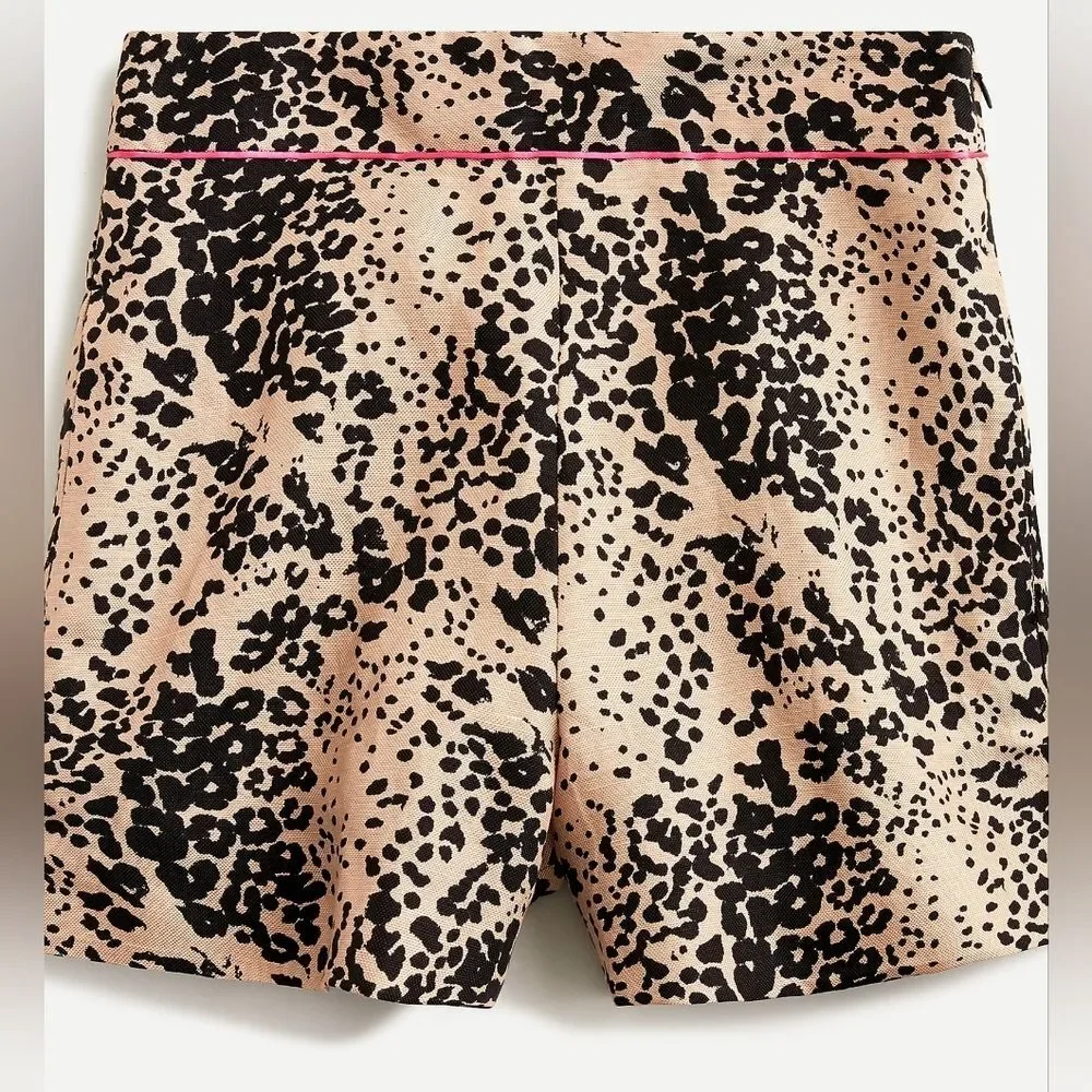 Re-Imagined by J. Crew High Waisted Leopard Print Trouser Shorts, Size 0